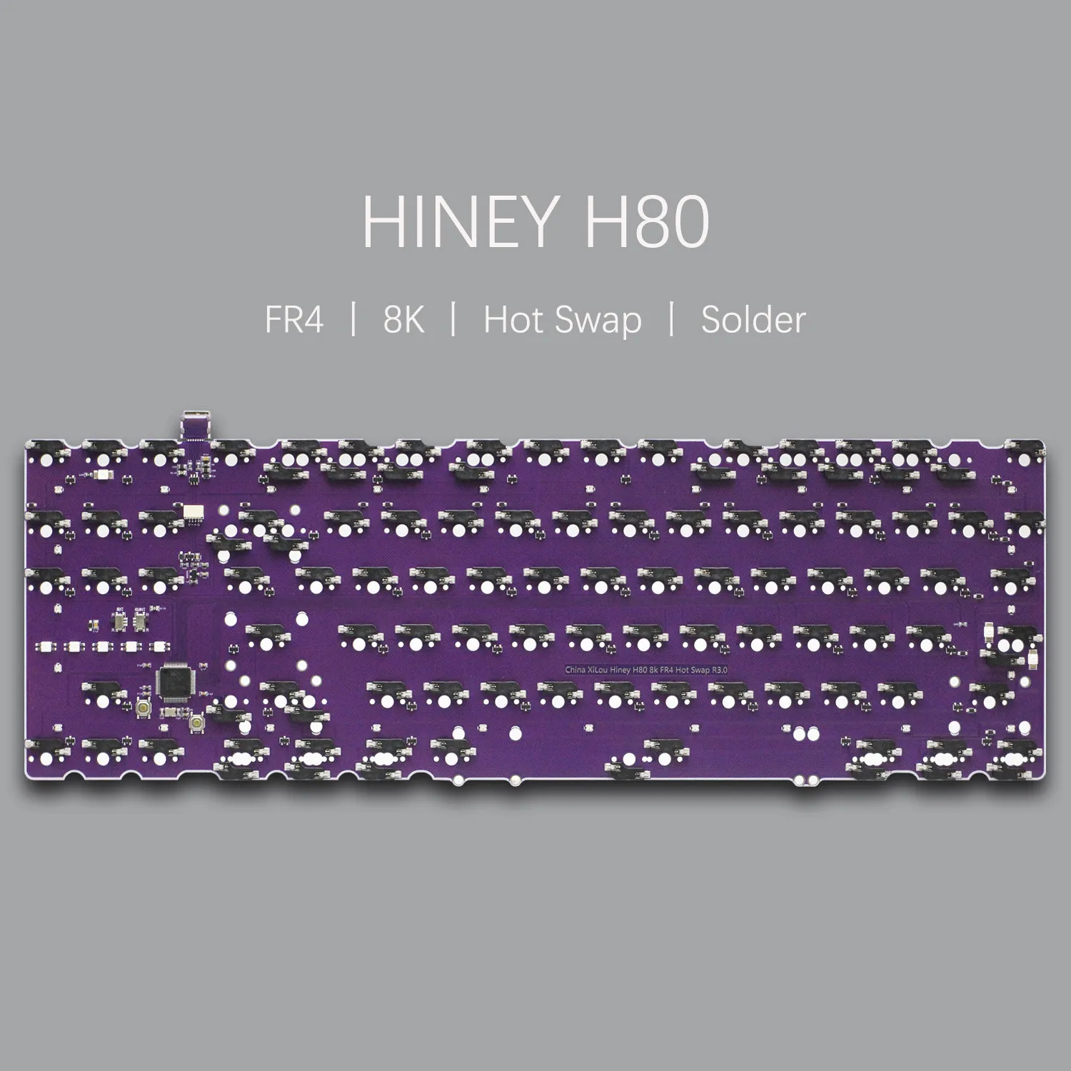 New PCB in Red Color 8K PCB 1.6mm compatible with Hiney H80 mechanical keyboard VIA hotswap or solderable FR4 base material