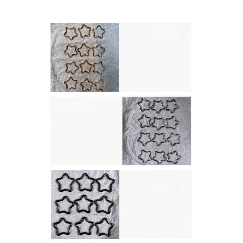 1 قطعة مشبك سلسلة مفاتيح من الألومنيوم على شكل نجمة خماسية