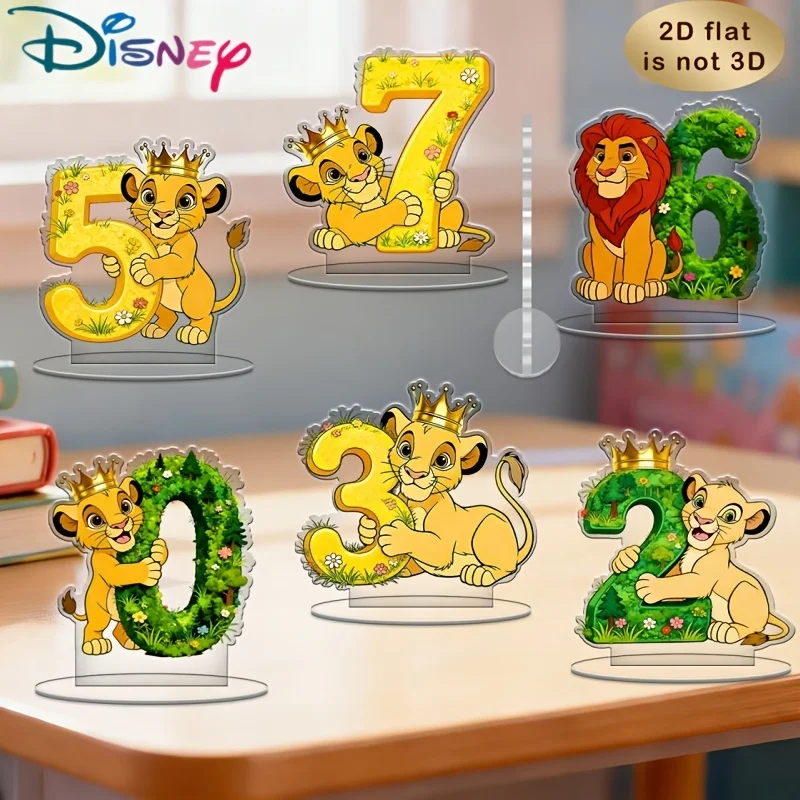 

Anima Disney The Lion King Green Gold Grass Ring 2D Acrylic Decorative Pieces 0-9 Number Set for Home Cake Decora Birthday Gifts