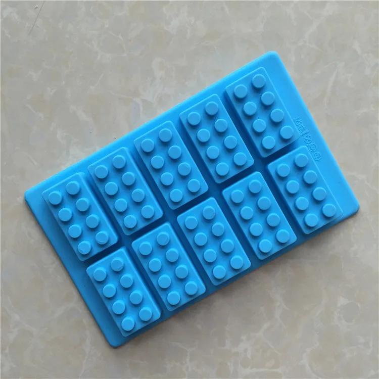 Wholesale Rectangular Building Block Ice Grid Mold Creative Silicone Chocolate Mould 606