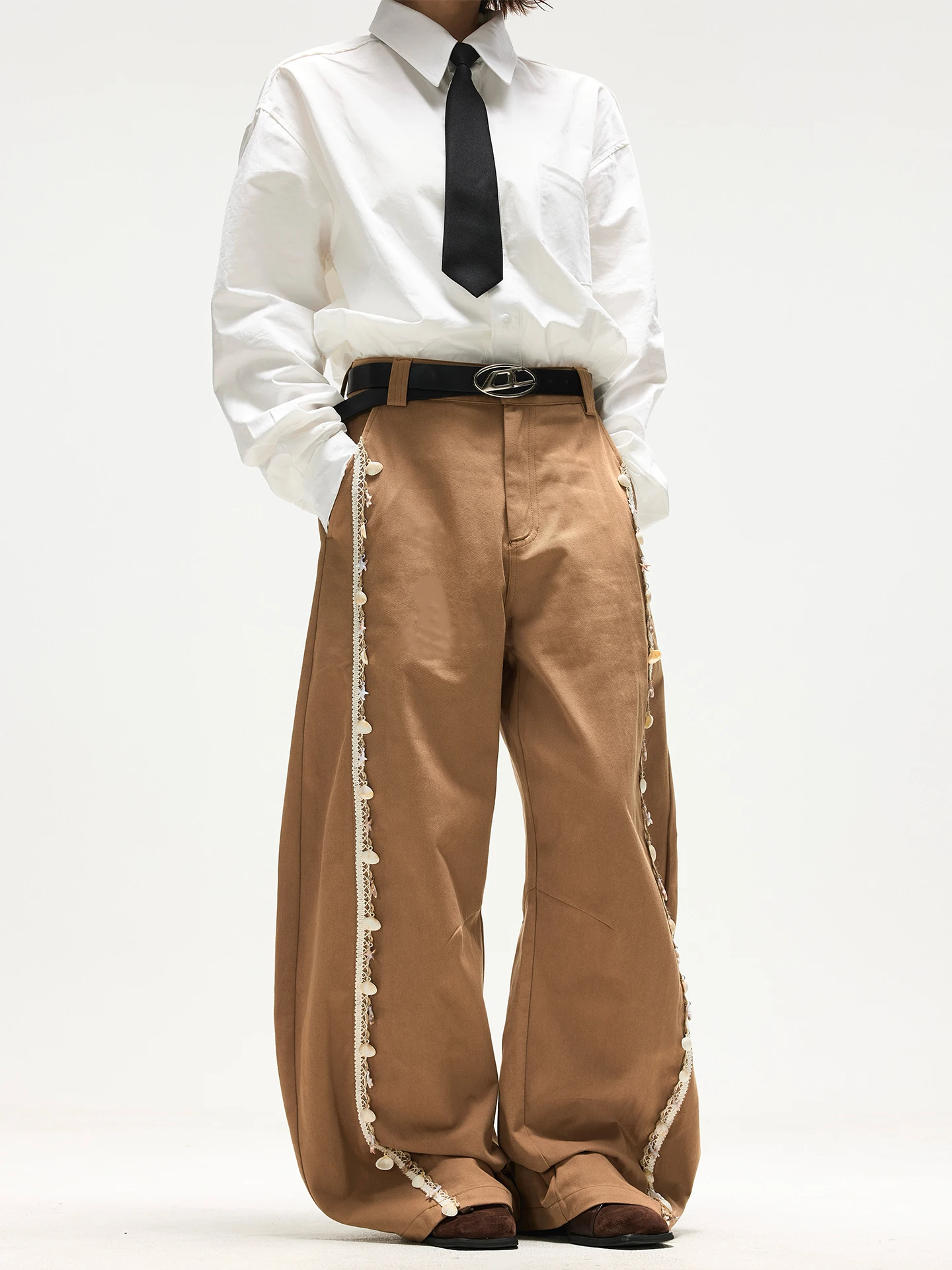 

Chen Zhanlao Store American Design Casual Pants Women's Wide Leg Commute Lazy Loose Dra Knife Long Pants