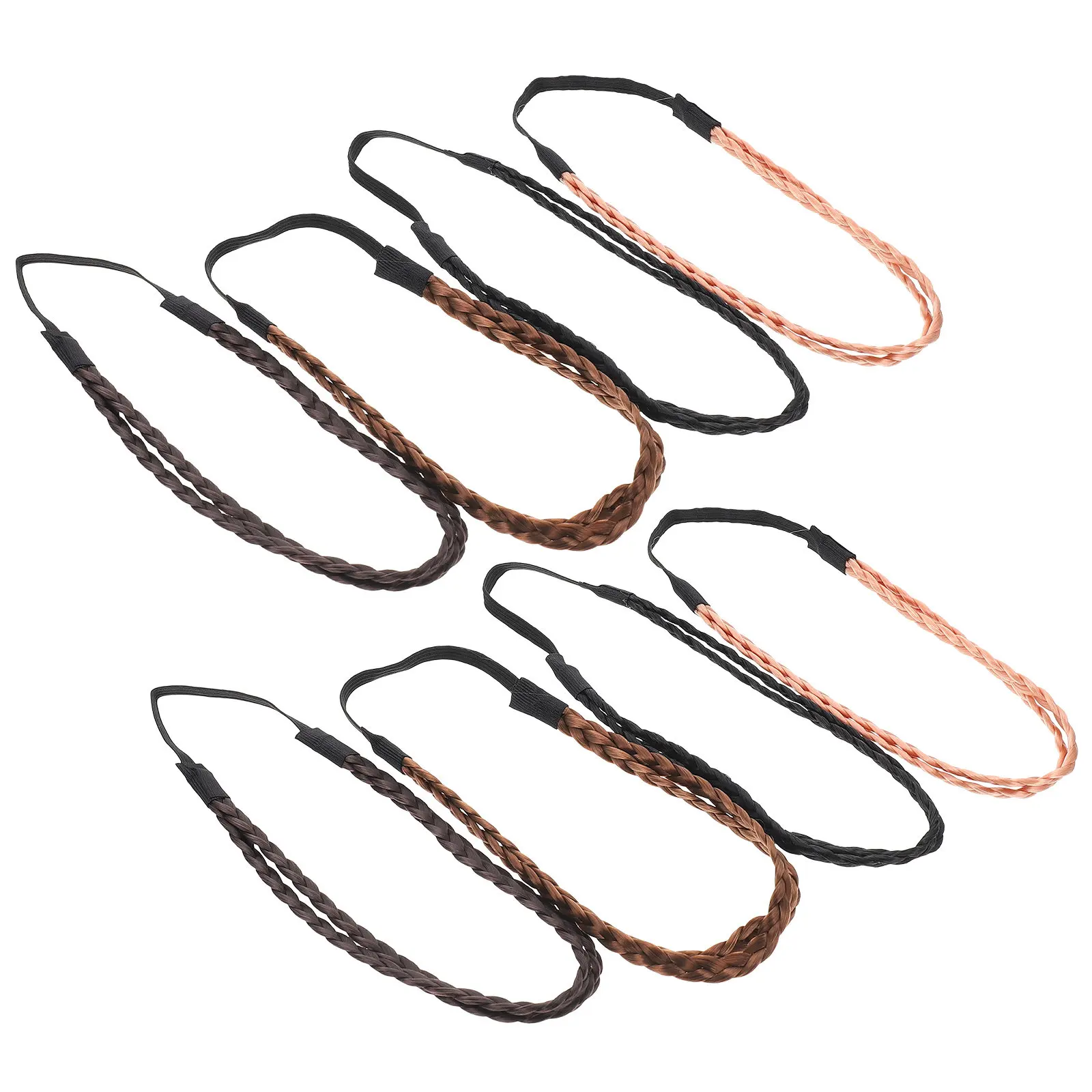 

8Pcs Braided Headband Hairband Lightweight Comfortable Hair Jewelry Braid Bands for Makeup Washing Bathing Daily
