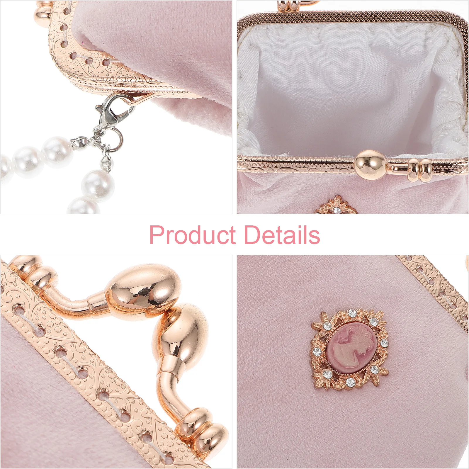 

Palace Style Coin Purse Pink Portable Small Wallet For Women Vintage Pouch Lightweight Girls Fashion Change Bag Wallet Card