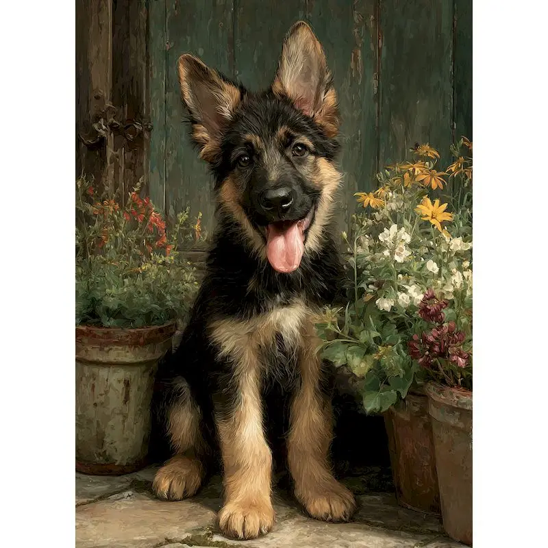 

GATYZTORY Modern Painting By Numbers Dog Decorative Paintings For New Year Unique Gift For Handiwork Animals For Adults Kids