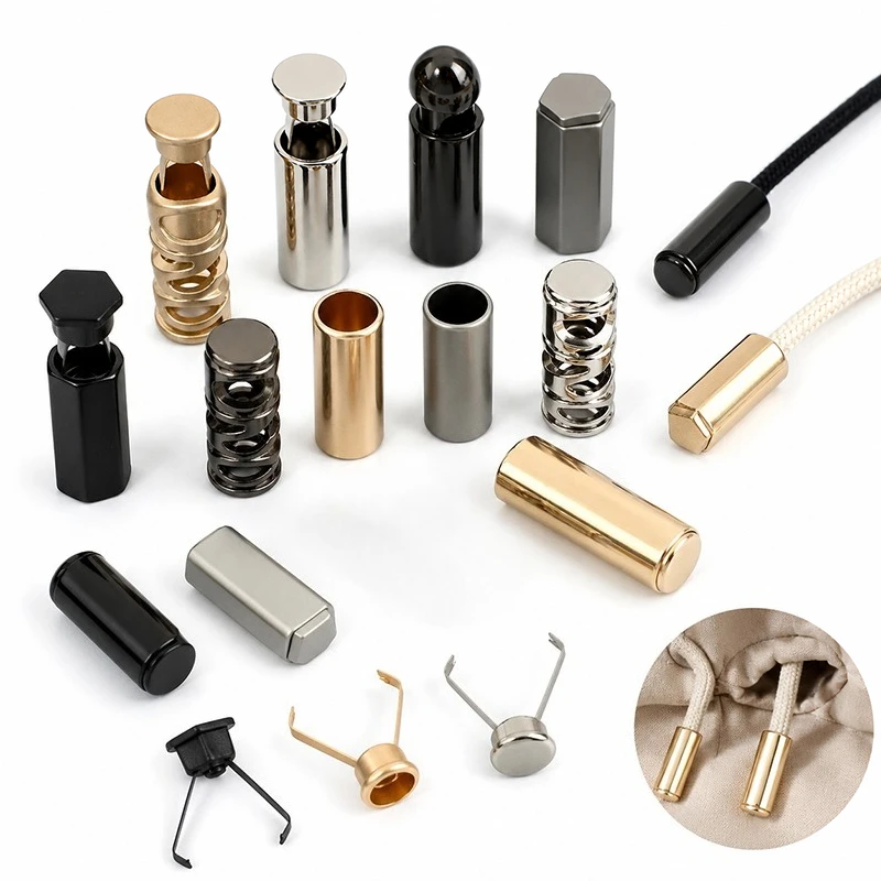 

30/50/100Pcs 20mm Metal Cord Ends Stopper Lock Buckle for Sweater Trousers Shoelace Drawstring Rope Clothing Accessories Set DIY