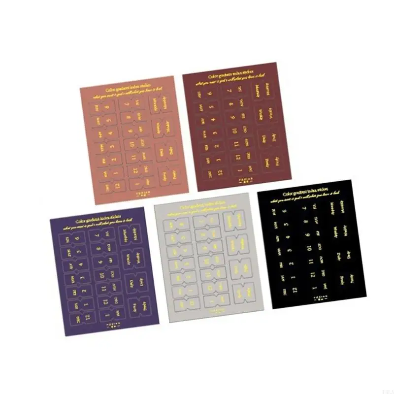 T5EA 10 SHOETS Planner Tabas Monthly Índice Patinas adhesivas Calendario calendario Monthly Patticers Dividers mensuales para