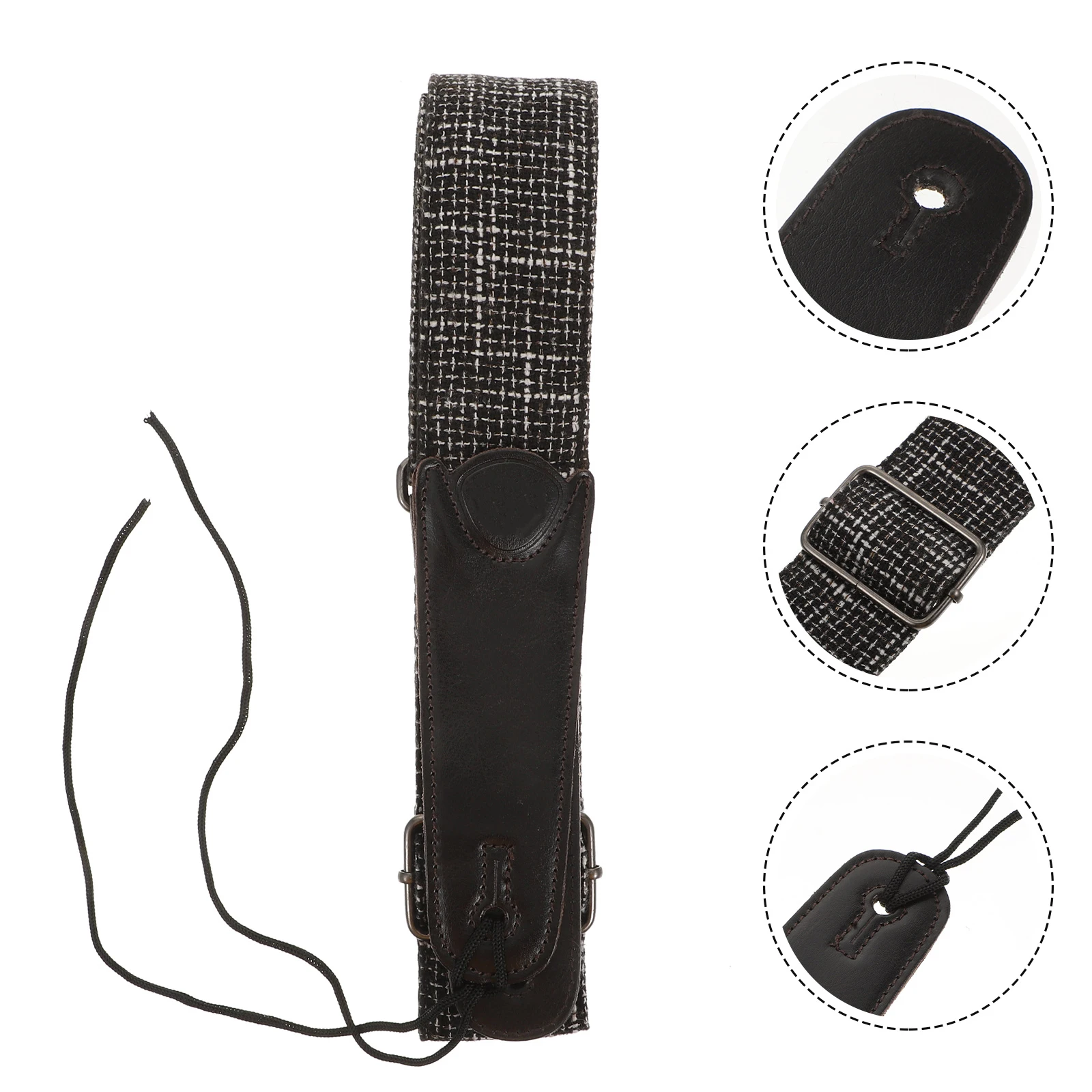 

Guitar Strap Adjustable Length Soft Black Guitar Shoulder Belt Comfortable Creative