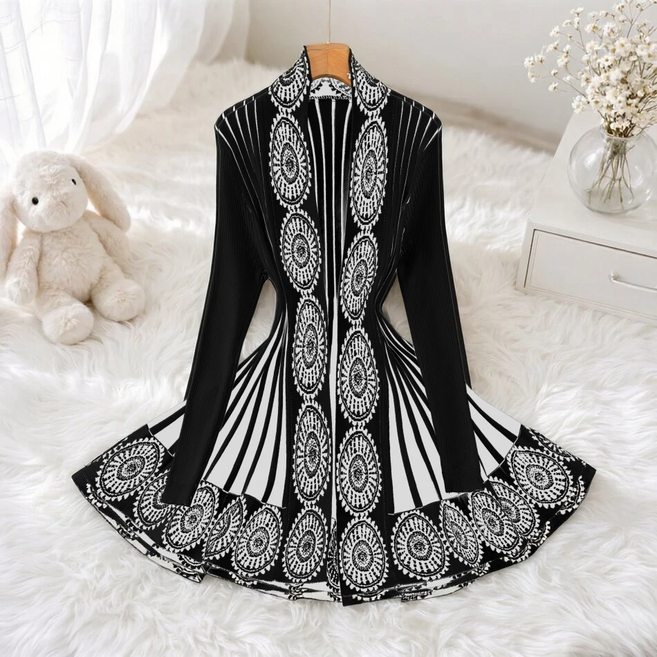 YuooMuoo Women Cardigans 2026 Autumn Fashion Vintage Ethnic Style Open Stitch Knitted Jackets Streetwear Lady Shirts Outfits