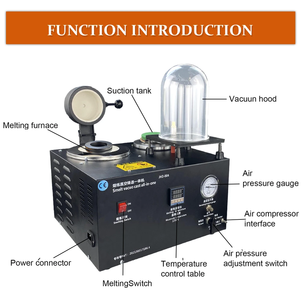 Imagem -05 - Nipuika-vácuo Fundido e Máquina de Fusão com Display Digital Refino a Alta Temperatura Metal Precioso Ferramenta de Fundição de Jóias em 1