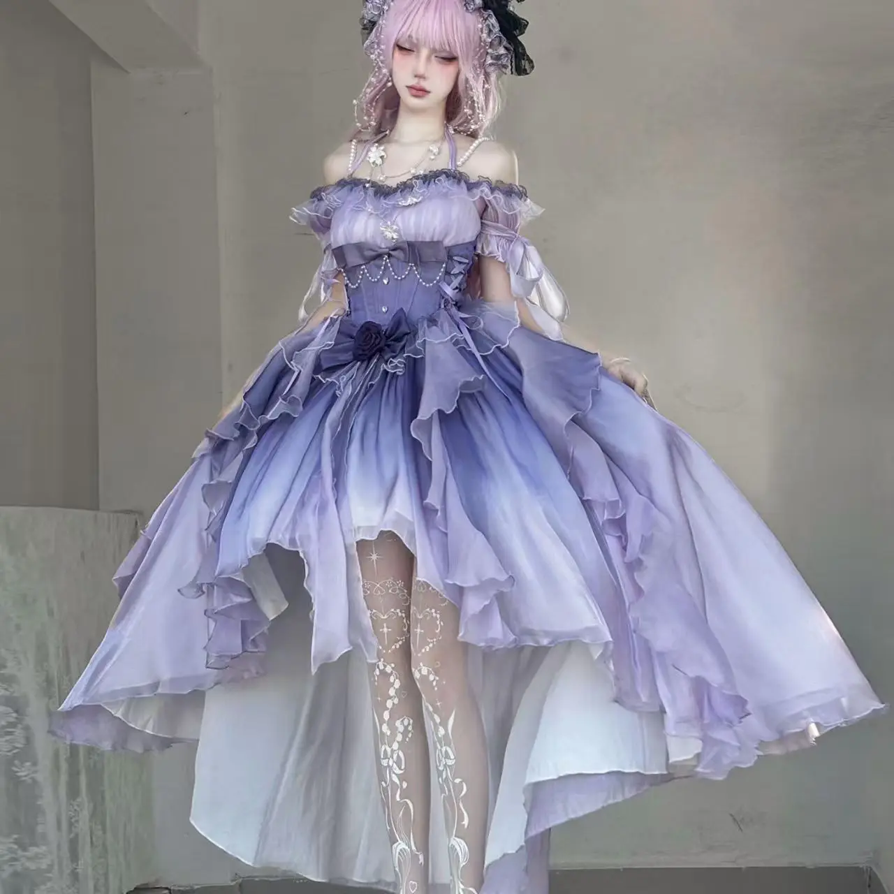 سوبر الجنية الأميرة الثقيلة الحرفية زائدة حفلة عيد ميلاد فساتين منتفخة أنيقة 2025 فستان الزفاف الأرجواني لوليتا فستان للنساء #3