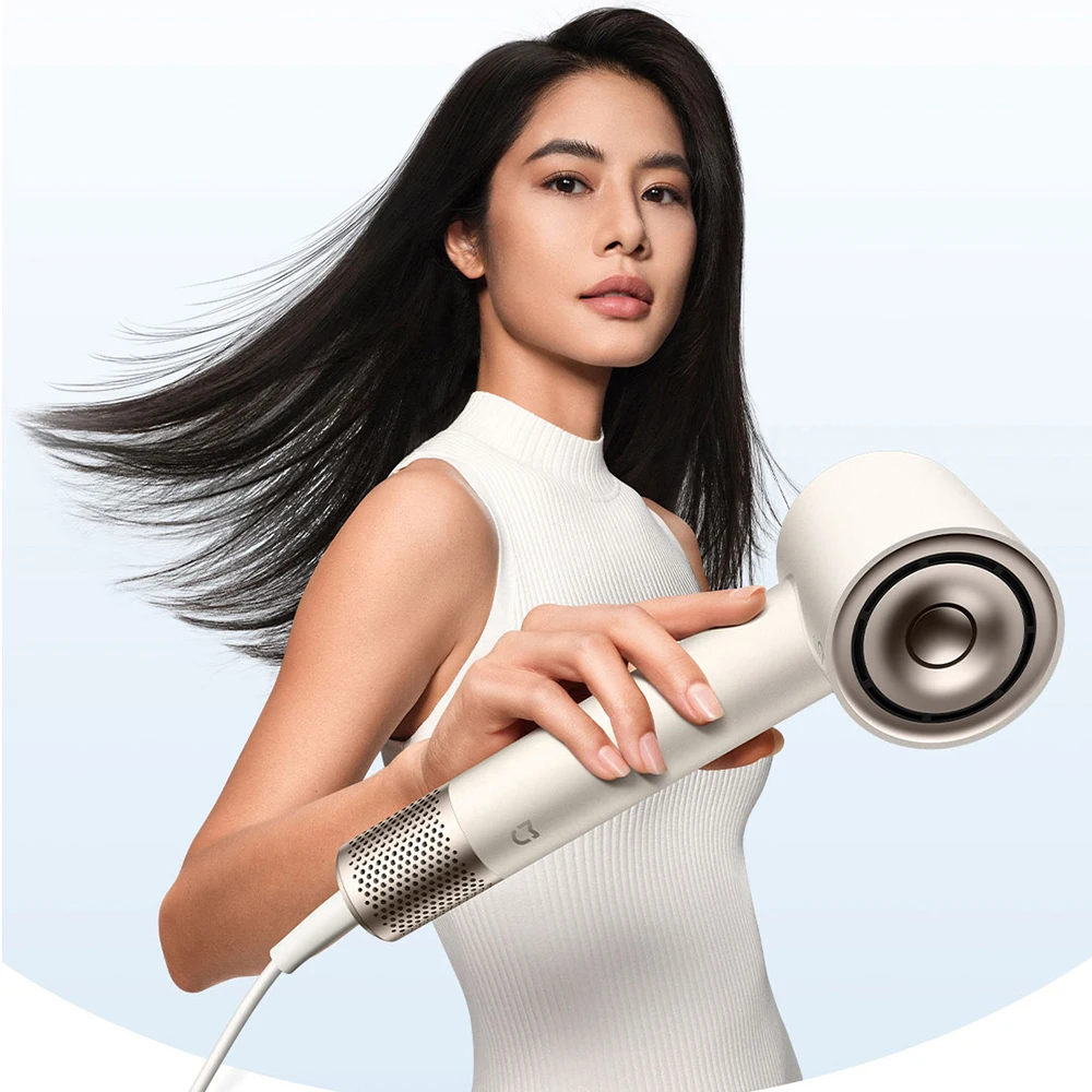 XIAOMI MIJIA مجففات الشعر الأيونية المائية عالية السرعة سرعة الرياح 65 م/ثانية 1600 وات 110000   دورة في الدقيقة للعناية بالشعر الاحترافية سريعة الجفاف بالأيونات السالبة