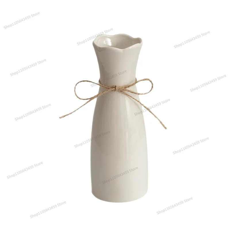 For white simple ceramic vase water care home living room dining table with dried flower ornaments