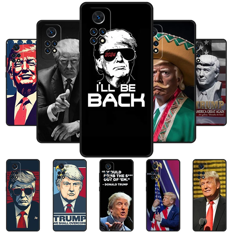 Bobblehead Donald Trump Phone Case For Redmi Note 11 EPro 11S 10 10T 9S Promax 8 Pro Xiaomi Mi 10 11 12X 12S Ultra Cover