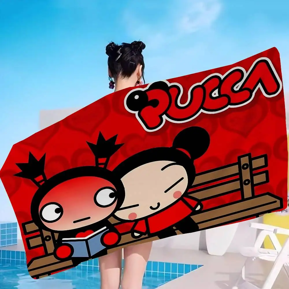 Animation Series P-Pucca Microfiber Beach Towel Absorbent Quick dry Soft Yoga Swimming Resort Mountain Climbing Towel
