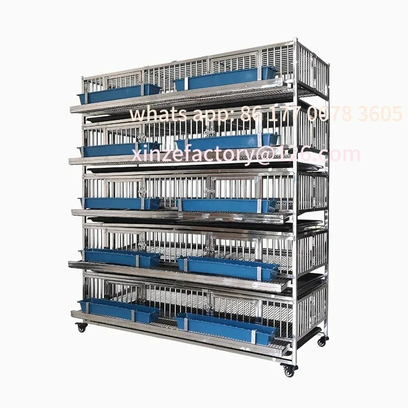

Customizable New High Quality Five-layer Quail Egg Cage Egg Rolling Cage Stainless Steel Silver Animal Birds Breathable
