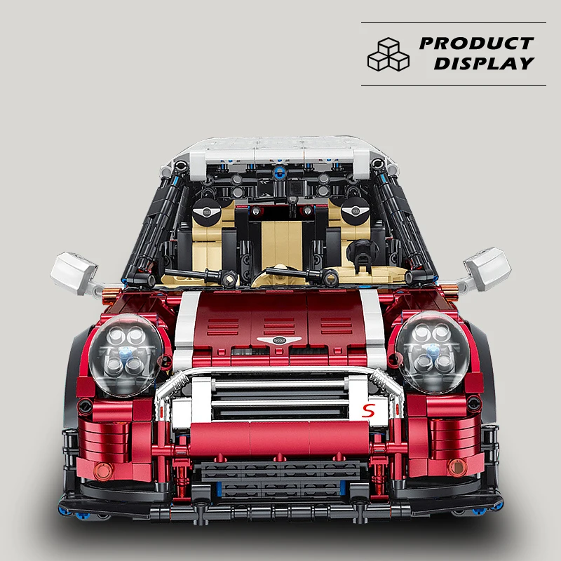 نموذج سيارة كلاسيكية شهيرة اللبنات 1:10 حجم سيارة كوبيه صغيرة الطوب الفني سطح المكتب الديكور الجمعية لعبة طفل للهدايا