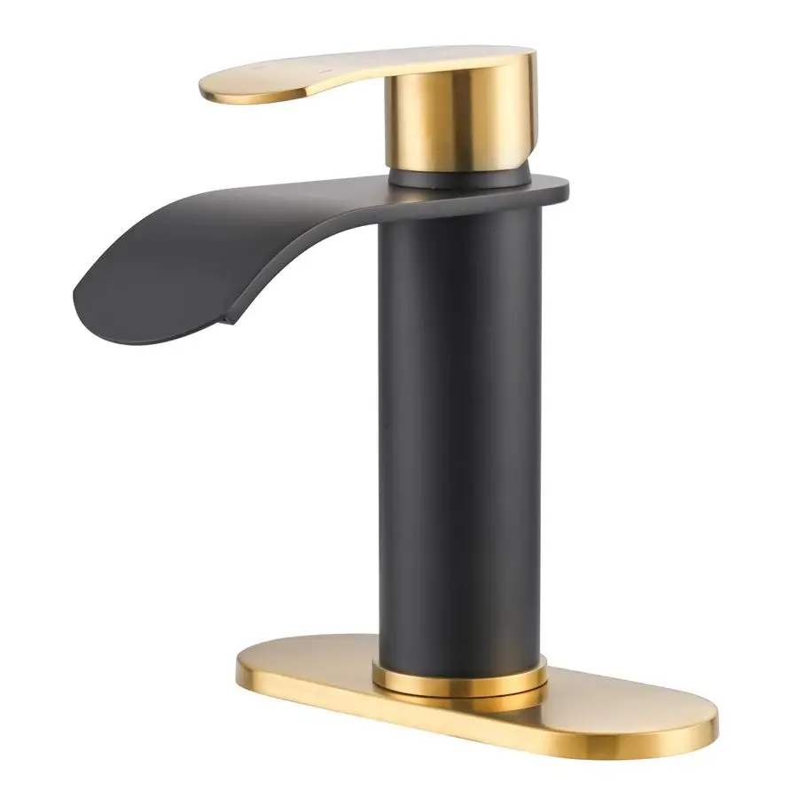 

Bathroom Faucet Black and Gold Modern Single Handle Bathroom Faucets for 1 or 3 Hole Bathroom Sink Faucet Mixer Tap Washbasin Fa