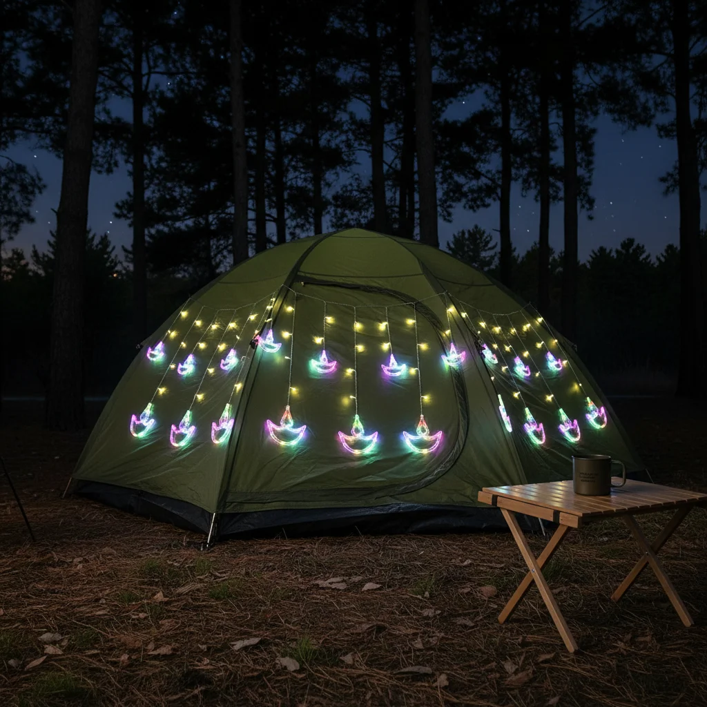Pop Diwali String Lights Eu Plug Led Multicolor Halloween Warm White Curtain Decoration Strings For Home Outdoor Party Fairy Bed