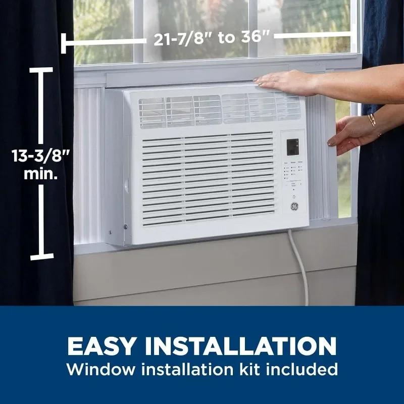 Electronic Window Air Conditioner 5000 BTU, White, Efficient Cooling for Smaller Areas Like Bedrooms and Guest Rooms