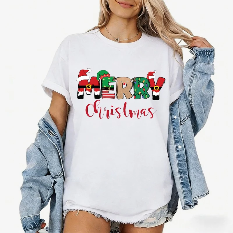 Merry Christmas Shirt Shirtings Christmas T Shirts Mujer Shirt Women Sweatshirt Women T Shirt Mujer Camisa Mujer Camiseta