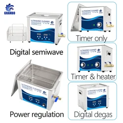 Granbo-Nettoyeur à ultrasons, bain inoxydable, élimination de l'huile, de la rouille, de la poussière, solution pour matériel dentaire, laboratoire, roulement PCB, 10L, 360W, 40KHz