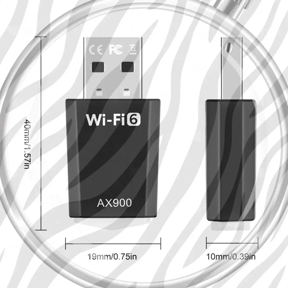 AX900 Driver-Free Wireless Network Card Dual-Band WiFi Adaptador 900Mbps USB WiFi Dongle 2.4G&5GHz for Laptop Windows 7 10 11