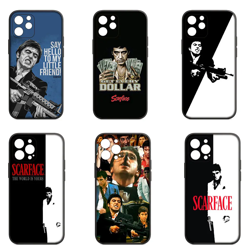 Scarfaces Al Pacino Tony Montana Phone Cover Casing for Apple iPhone 15 14 Plus 13 12 Mini Pro Max XR + 13Pro 14+ 15+ Soft Case