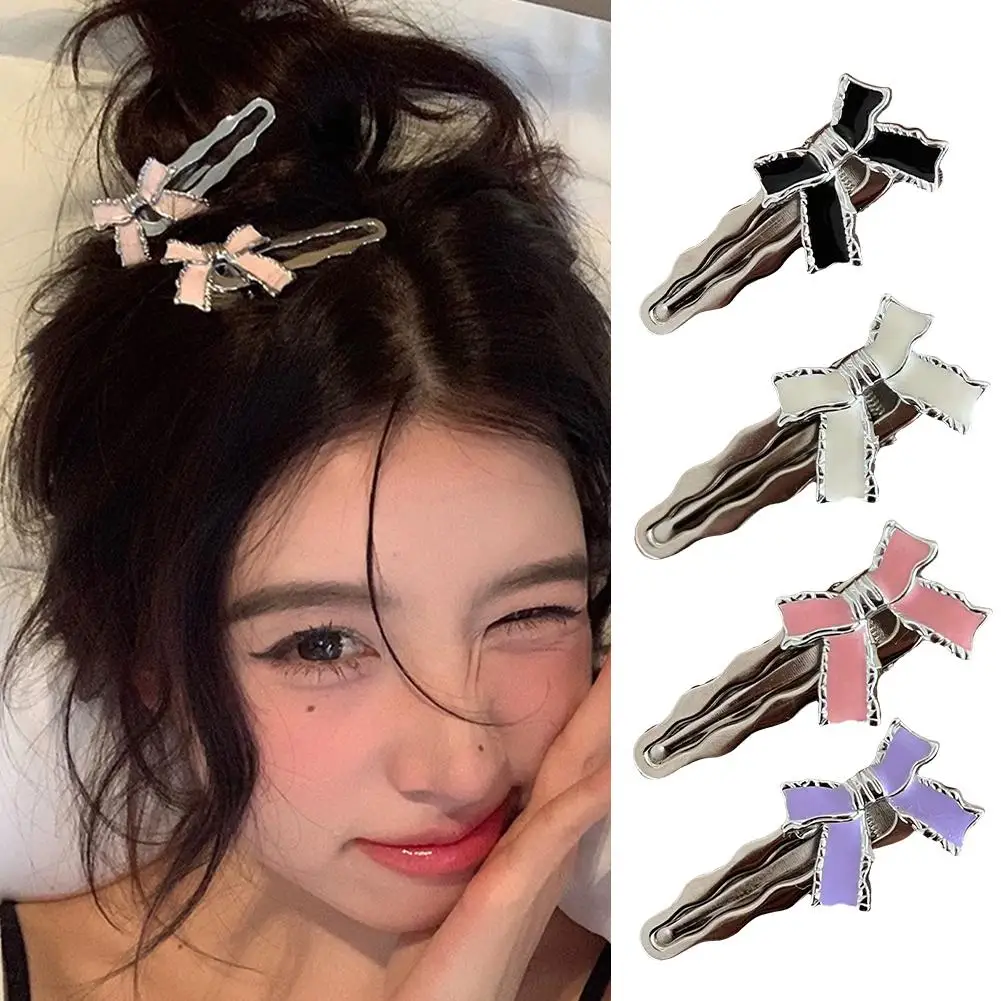 Y2K Butterfly Bow Hairpins Y2k Bangs Side Clip Barrettes For Girls Women Headdress Hair Accessories Hairpin Hairgrips Jewel B3W6