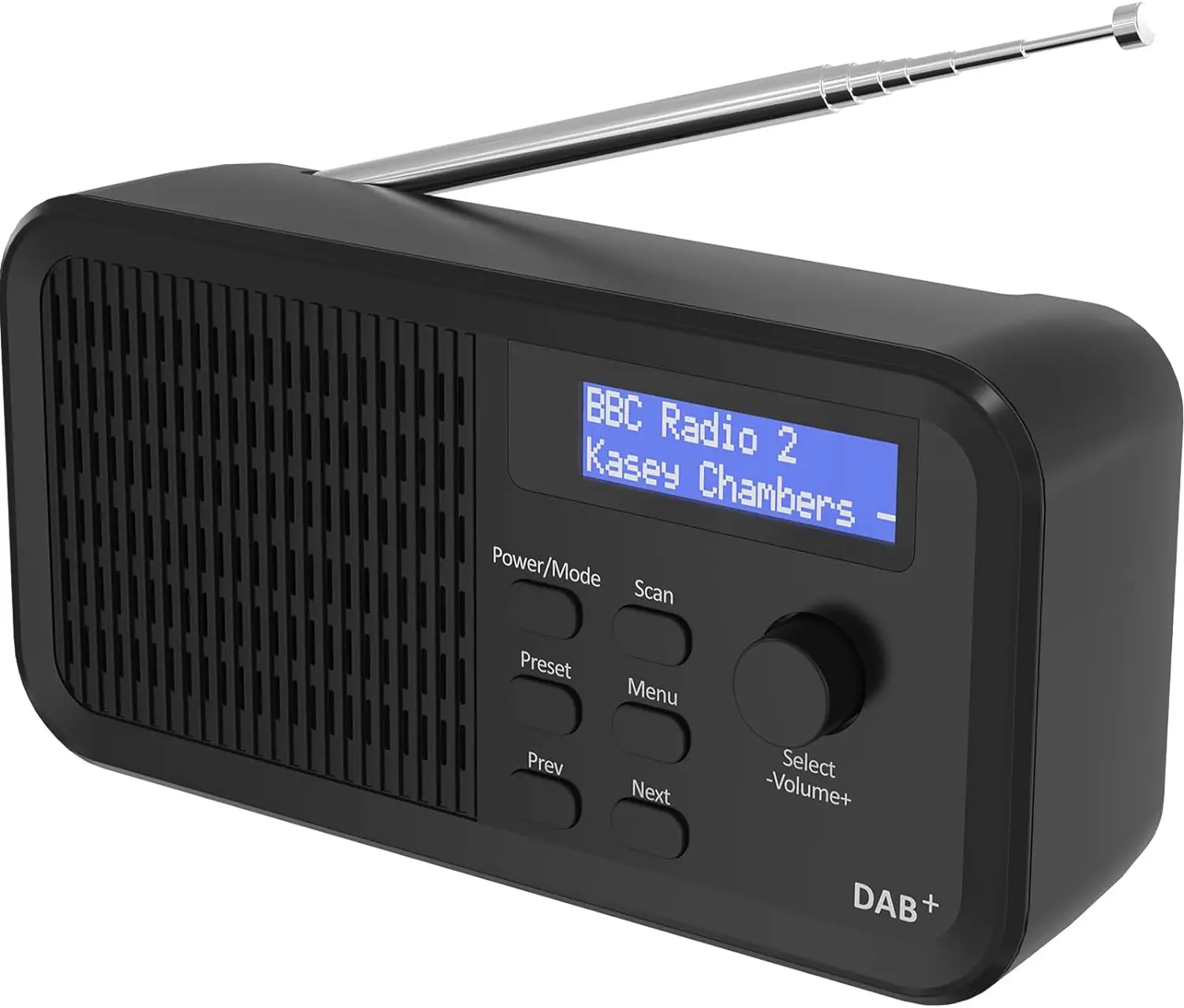 DAB/DAB+ Digital & FM Radio, Rechargeable Battery and Mains Powered with LED Display, 20 Preset Stations, USB Charging for 10 Hr