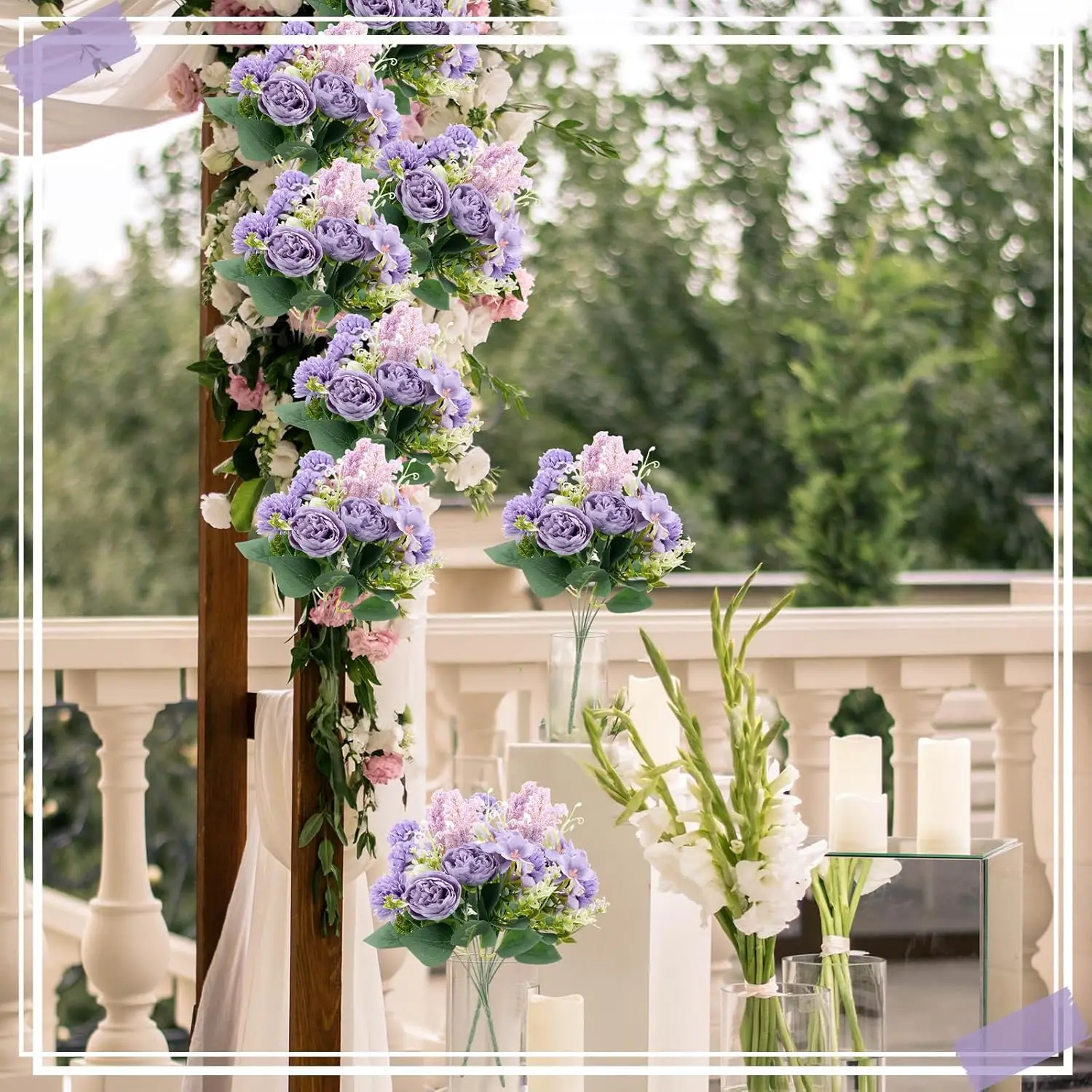 Künstliche Blumen für Festdekoration, Heim, Zimmer, Tisch, Vase, Hochzeit, Kranz, Garten, Rosenbögen, Seiden-Pfingstrosen, Brautstrauß, Accessoires und Geschenke – Detail 5