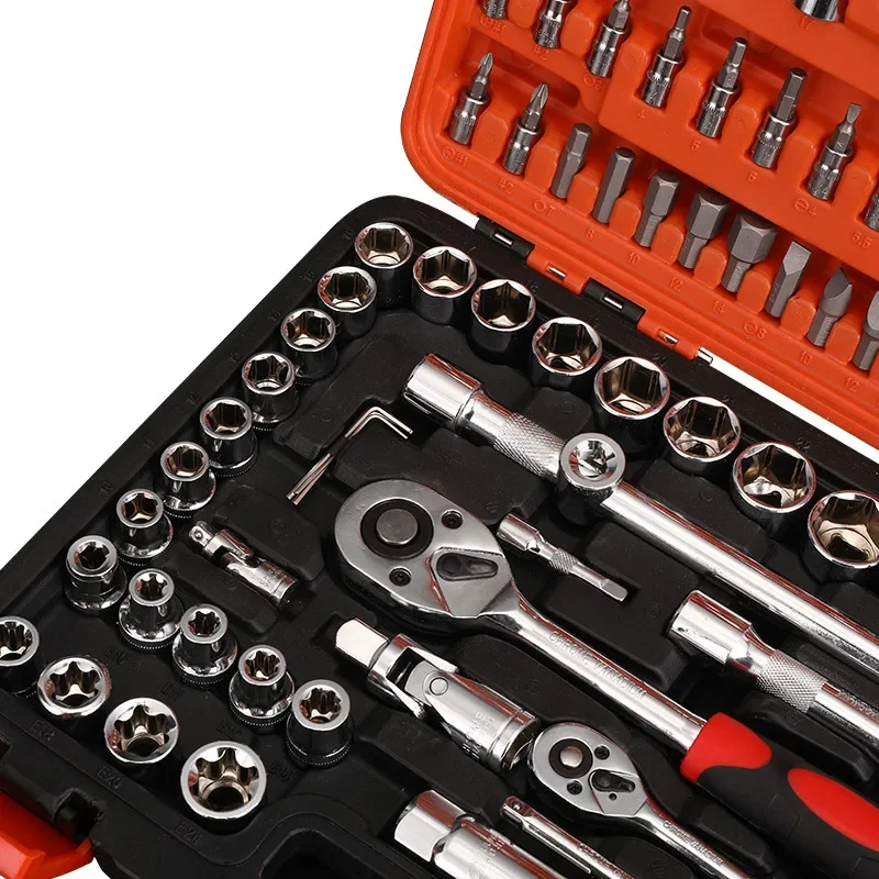 108 Pcs Set Bit Socket Hardware Wrench Tool Auto Parts Car Repair Tool Car Sleeve Suit Multifunction Automobiles Hand Tool Sets