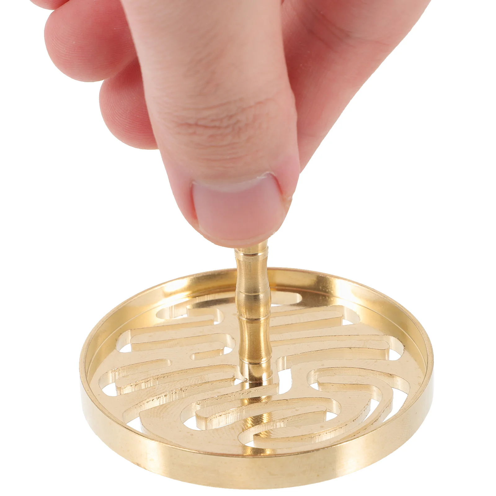 

Classical Pattern Brass Incense Seal Mold for Tea Room Meditation Space Incense Ash Press Tool Household Decor