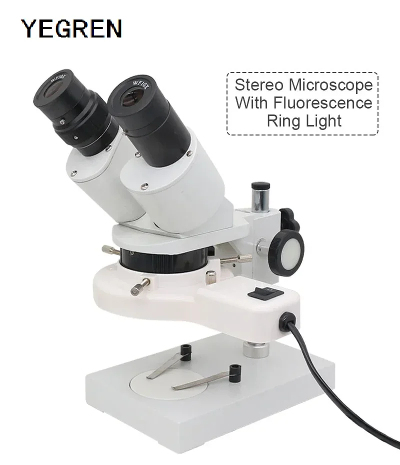 10X 20X 30X 40X PCB Repair Microscope WF10X Eyepiece Metal Binocular Stereo Microscope with Fluorescence Ring Lightr Or LED Ring