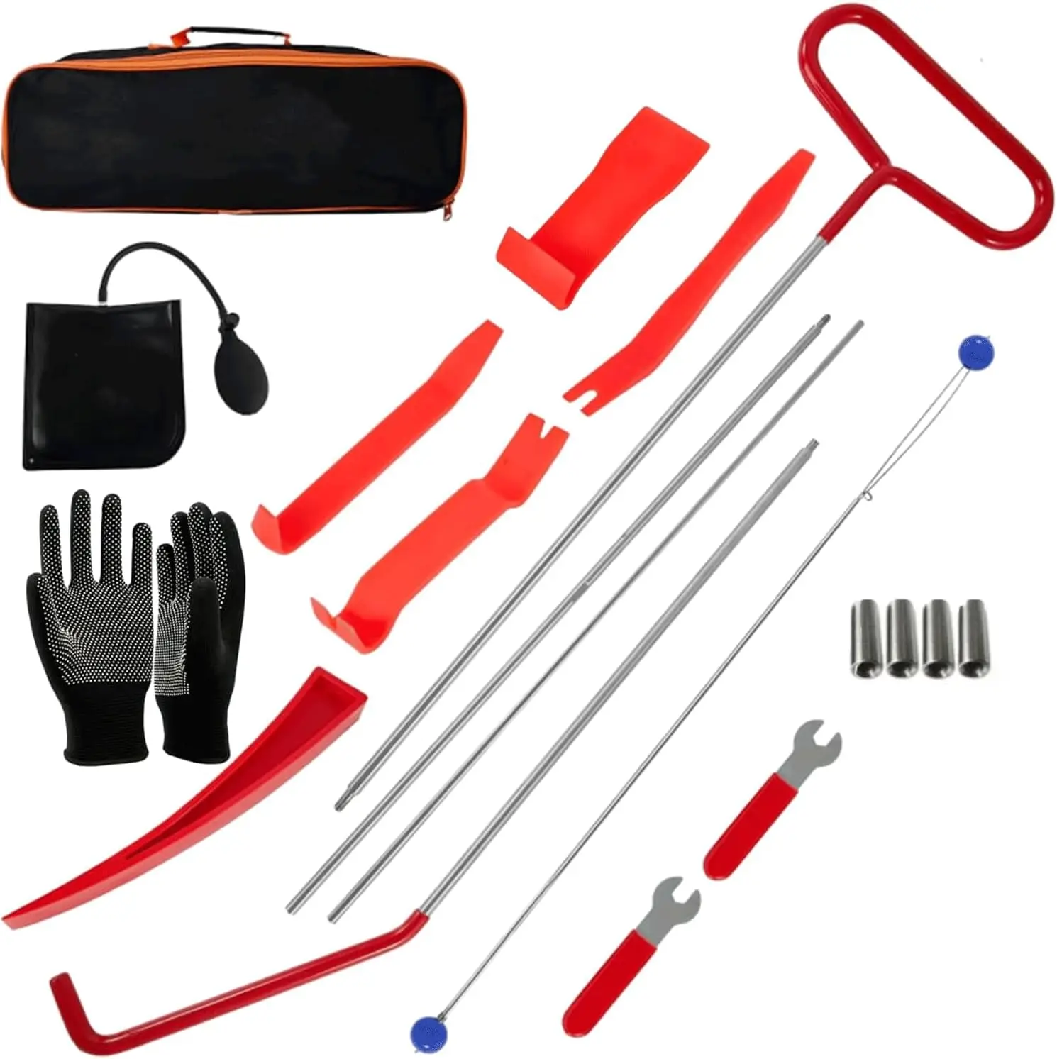 

Набор инструментов для автомобиля из цельной стали, 68 дюймов, с воздушной подушкой и насосом для ремонта автомобилей, дома и гаража