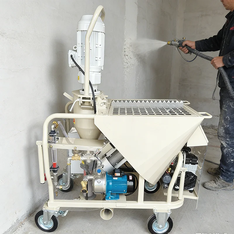 

Customized Wall Plastering Machine Gypsum Mortar Sprayer Cement Spray Pump Construction Equipment for House Renovation Works