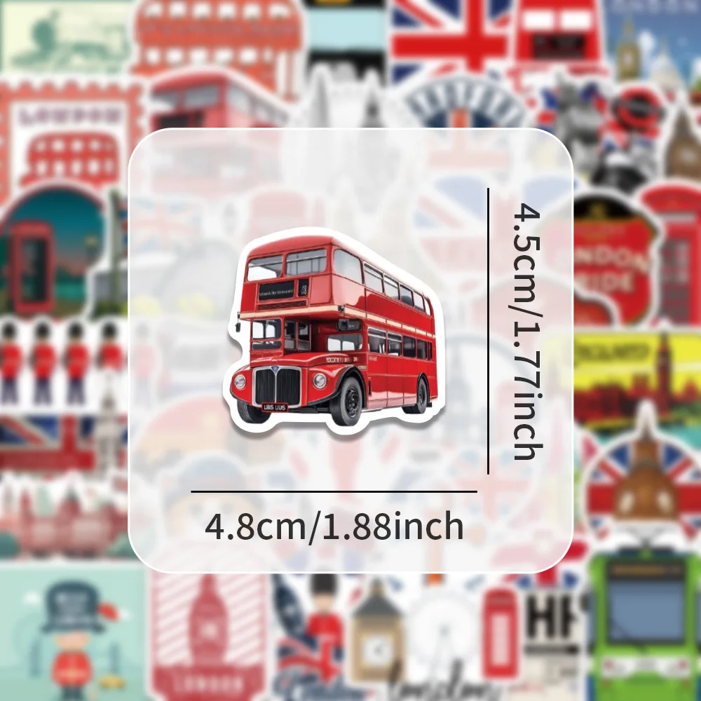 

10/60PCS British Style London Travel Sticker Waterproof Graffiti Decal Kids Toy Gift for Diary Bookshelf Desk Suitcase Bicycle