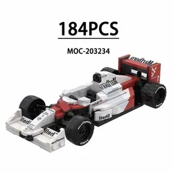 MOC-203234 Building Block F1 Rally Car MP4/6 Mini Racing Stitching Model 184PCS Kids Birthday Gift Christmas Toy Gift