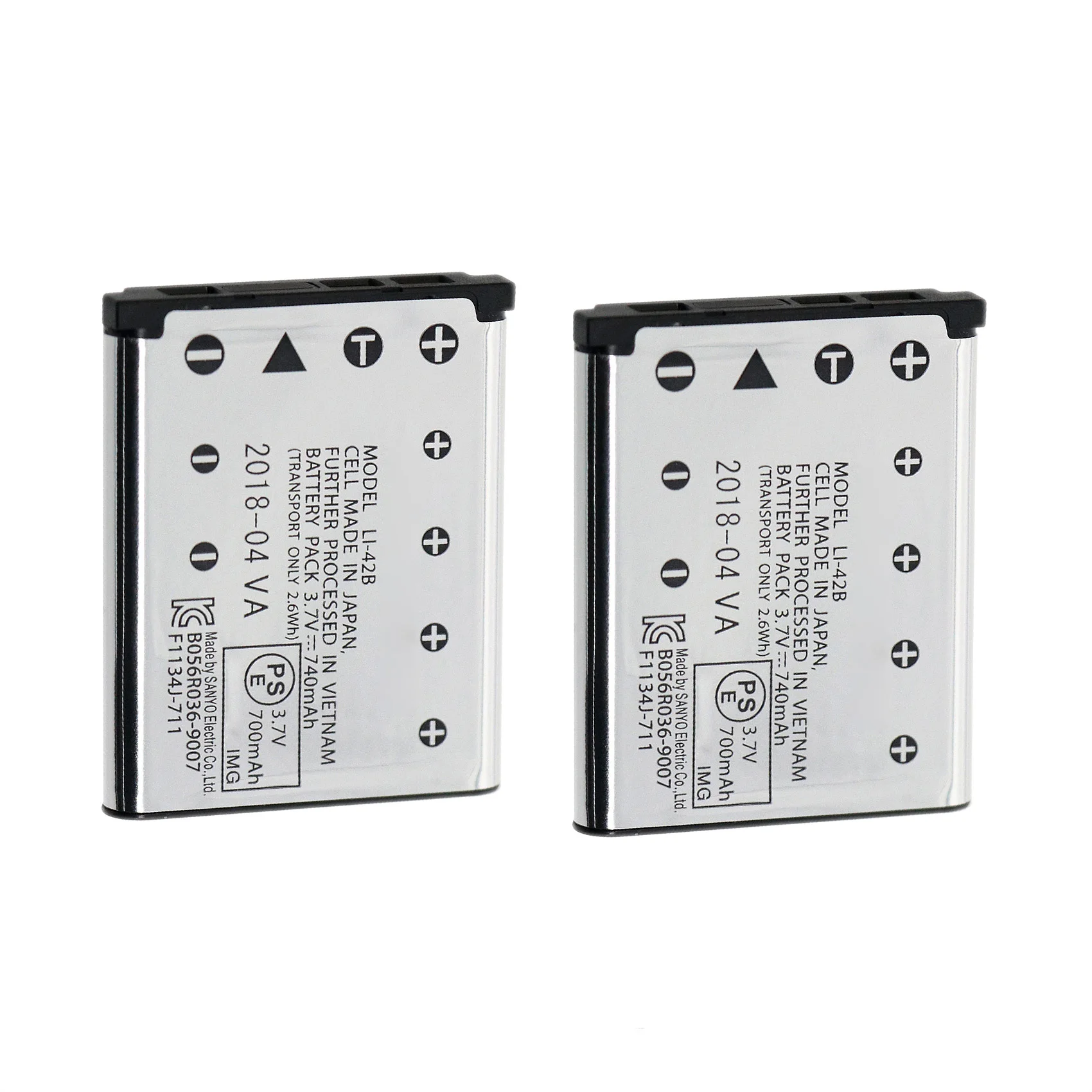 

2Pcs Original LI-42B LI42B Battery 3.7V 700mh for Olympus mju 740 750 fe-3010 5500 5000 FE-250 280 300 350 Nikon EN-EL10