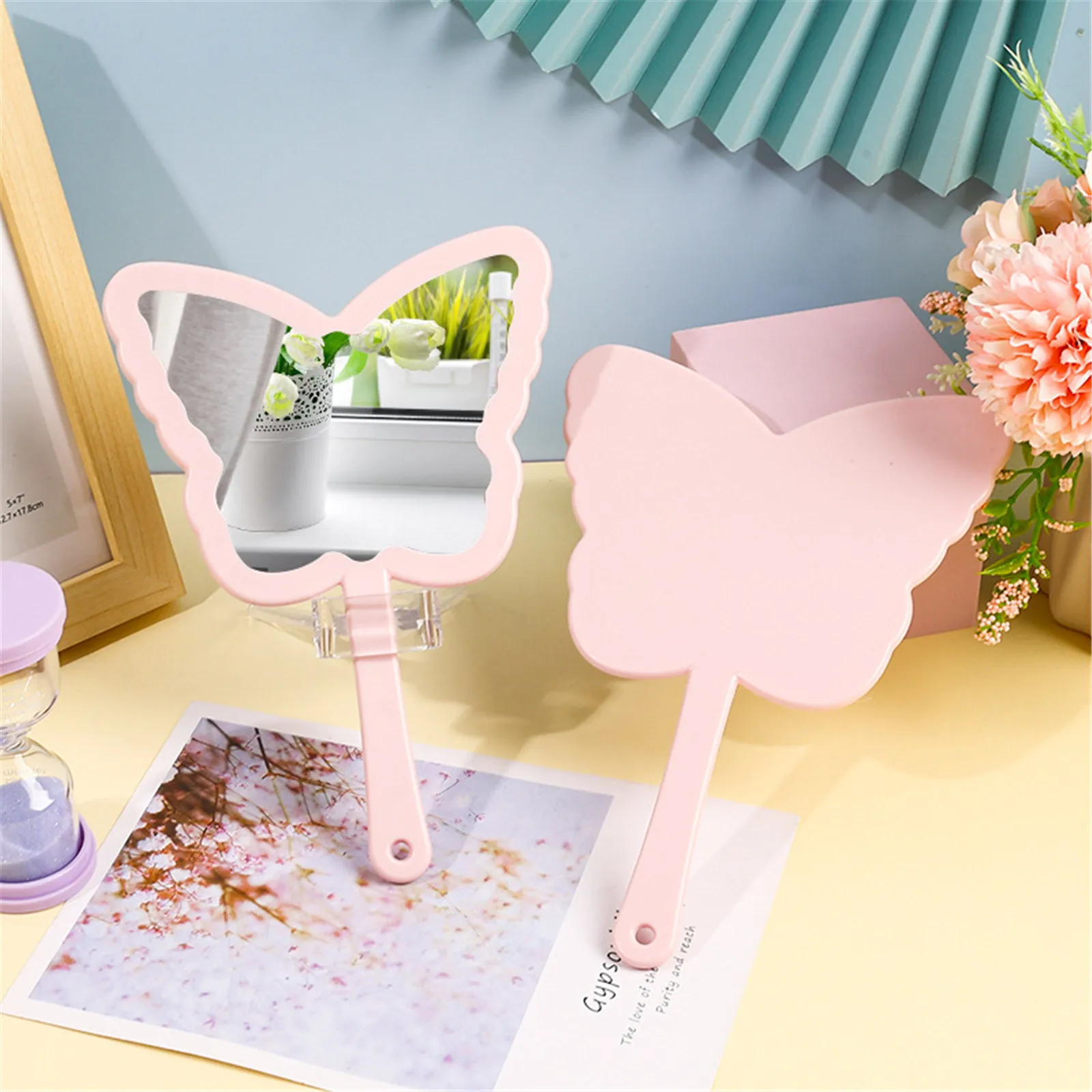 Butterfly-Shaped Makeup Mirror 4 Colors To Choose Carrying A Small Mirror With Multi-Function Makeup Mirror