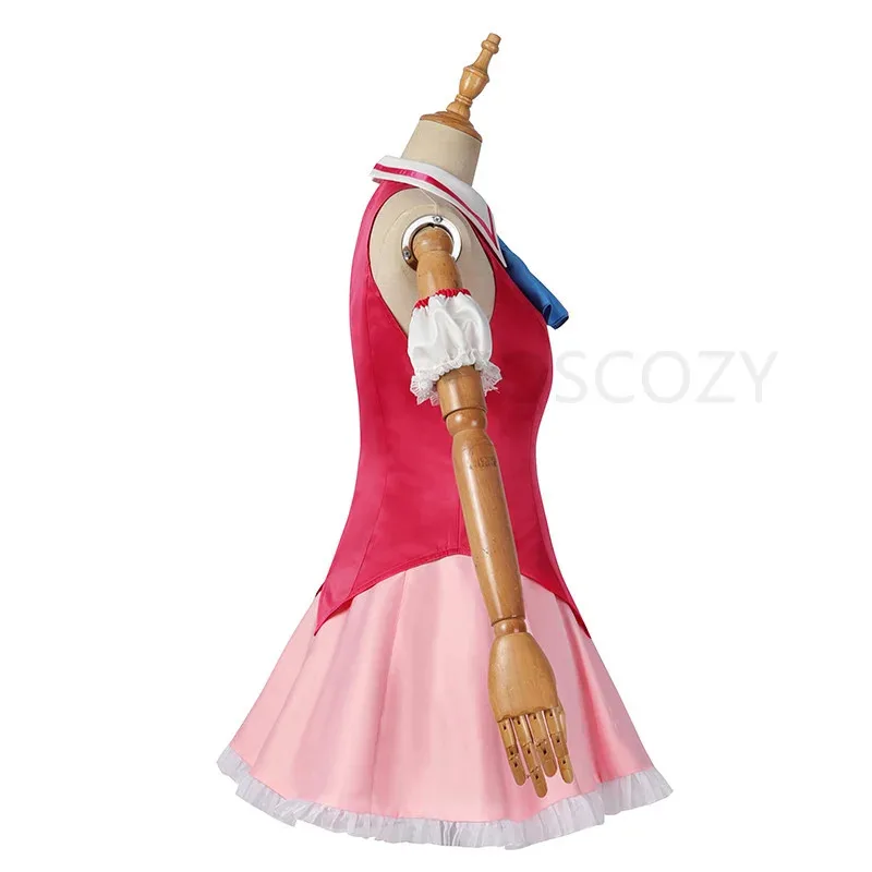 Nova chegada ai hoshino cosplay traje oshi no cosplay peruca vestido vermelho coelho corte de cabelo desempenho vestido feminino roupa de festa