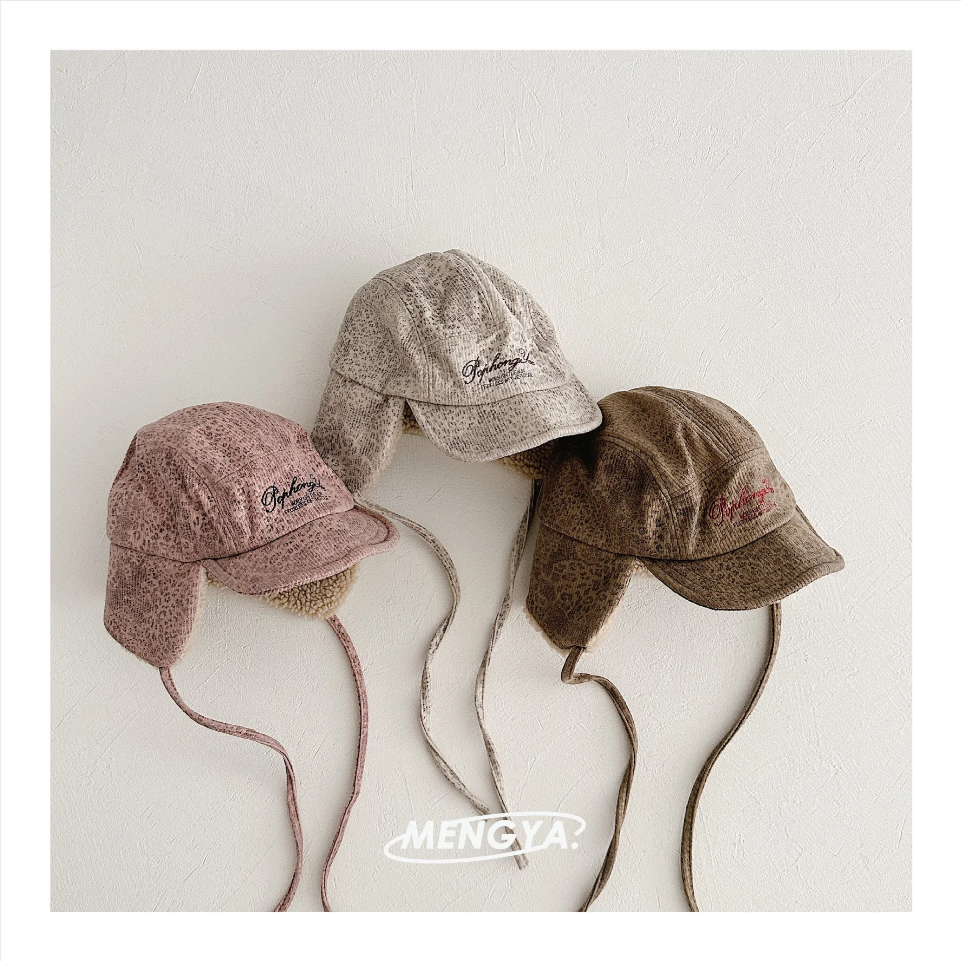 Ear Protectors Warm Pilot Hat Children Boys Girls Winter Baseball Cap Windproof Bonnet Caps Lamb Wool Hat Outdoor Sports