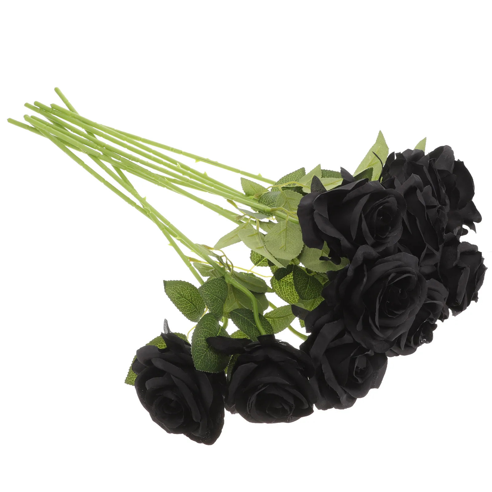 

10pcs Halloween Fake Black Silk Artificial Gothic Wedding Decor Faux Flower Arrangements Party Home Decoration Halloween Party
