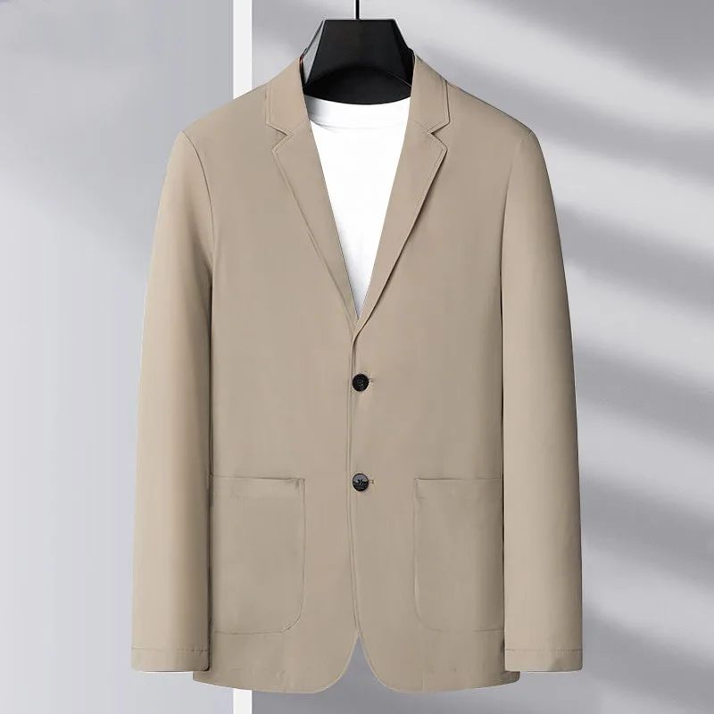 Summer Lightweight Stretch Sun Protection Blazer Men's Wrinkle-Free Casual Outerwear