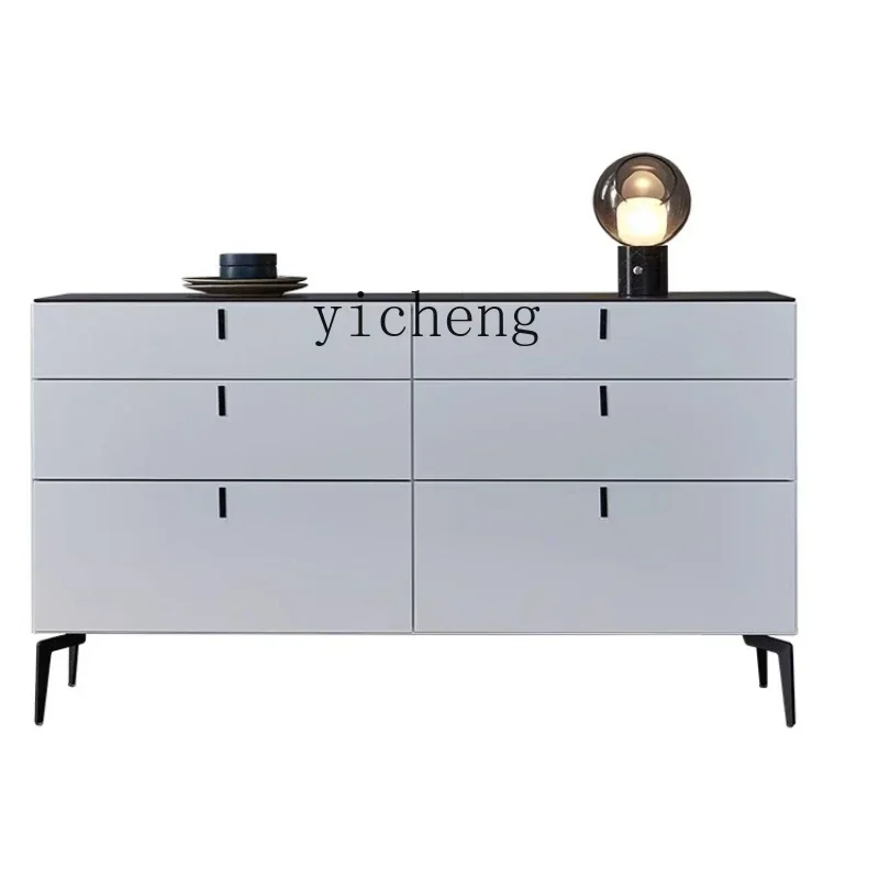 

ZC Paint Chest of Six Drawers Modern Minimalist Sideboard Cabinet Solid Wood Home Entrance Cabinet Curio Cabinet