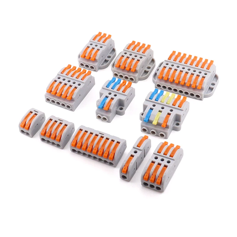 5PCS/10PCS Quick-Connect Terminal Block Branch and Combine Wires Quick-Connect Fittings Light Fixtures 2-in/4-out High Power
