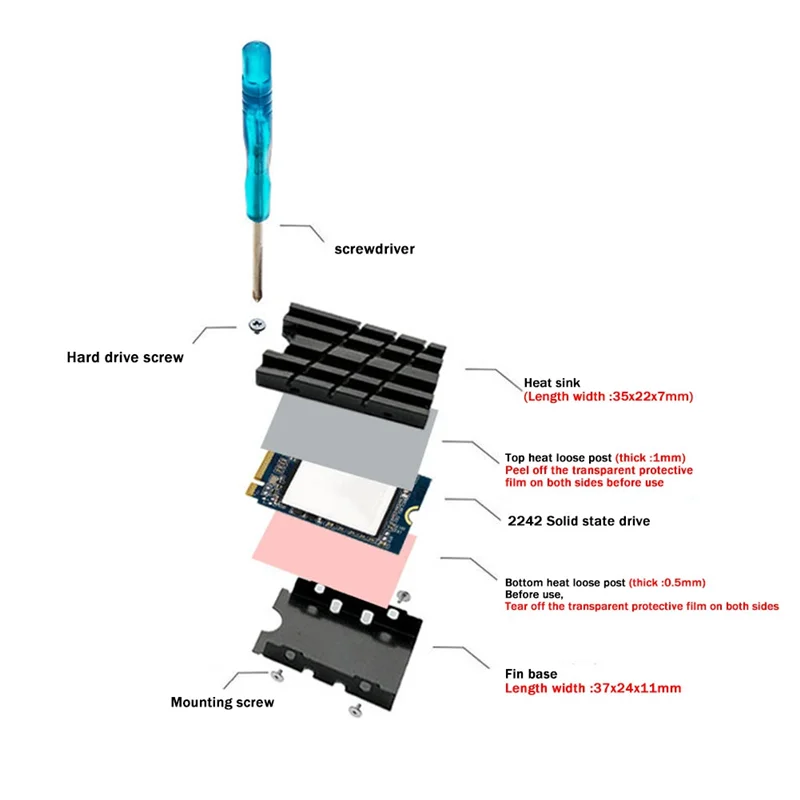 

Optimal M.2 2242 Solid State Drive Radiator SSD Cooling Heatsink Nvme2242 Solid State Drive Radiator SSD Heat Sink Cooling Vest