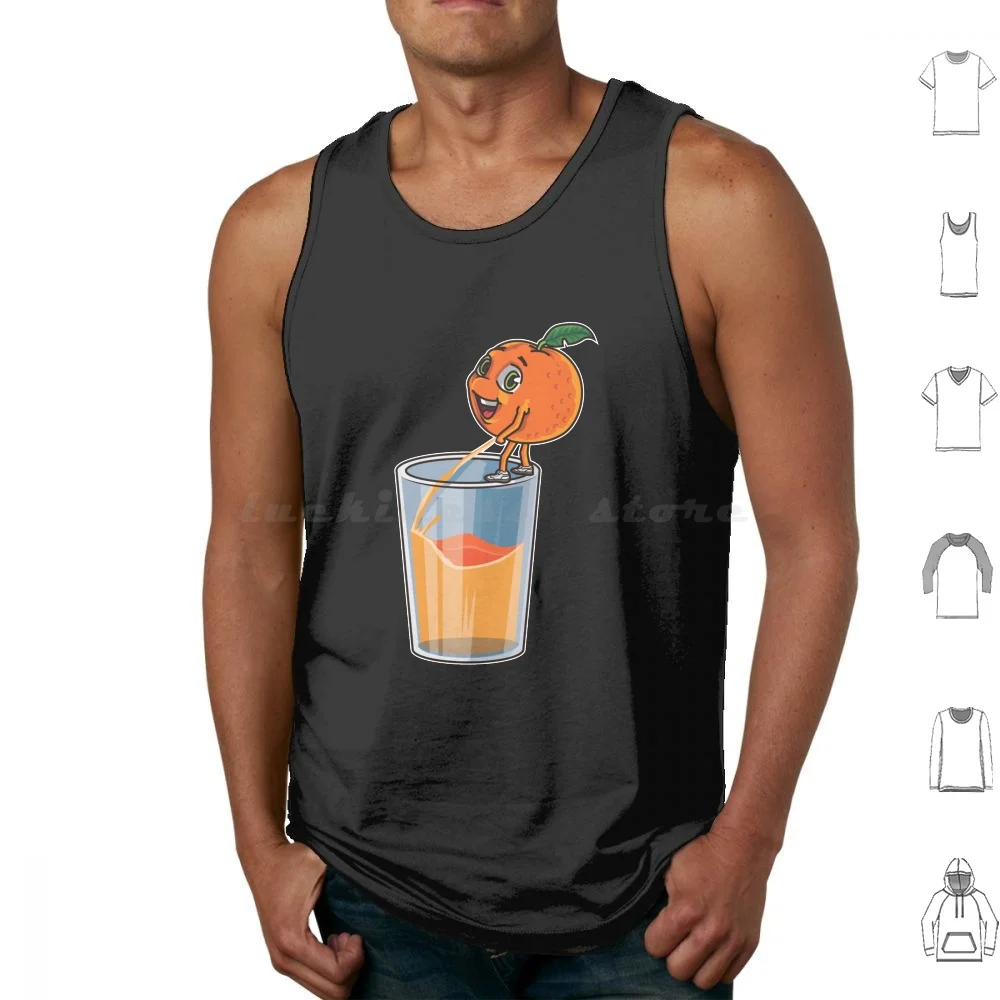 Freshly Squeezed Orange Juice Tank Tops Vest Sleeveless Vegan Healthy Food Orange Orange Juice Tropical Tropical Fruit Fruit