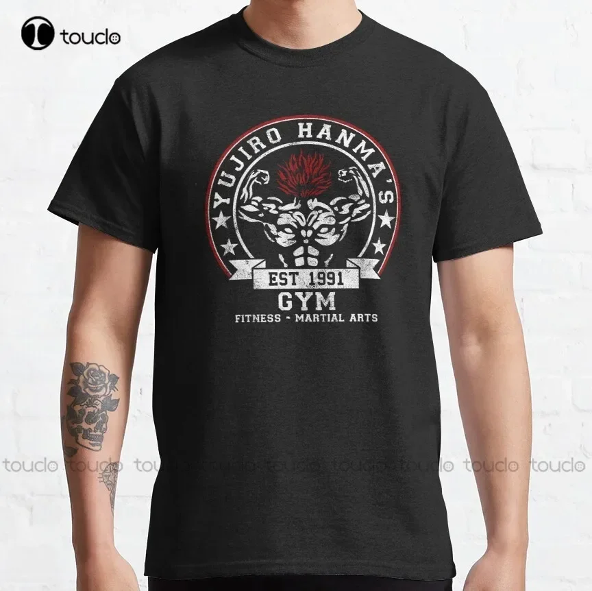 Strongest Gym on Earth anime, manga, baki, yujiro, jack hanma Classic T-Shirt white shirts for men Custom aldult Teen unisex
