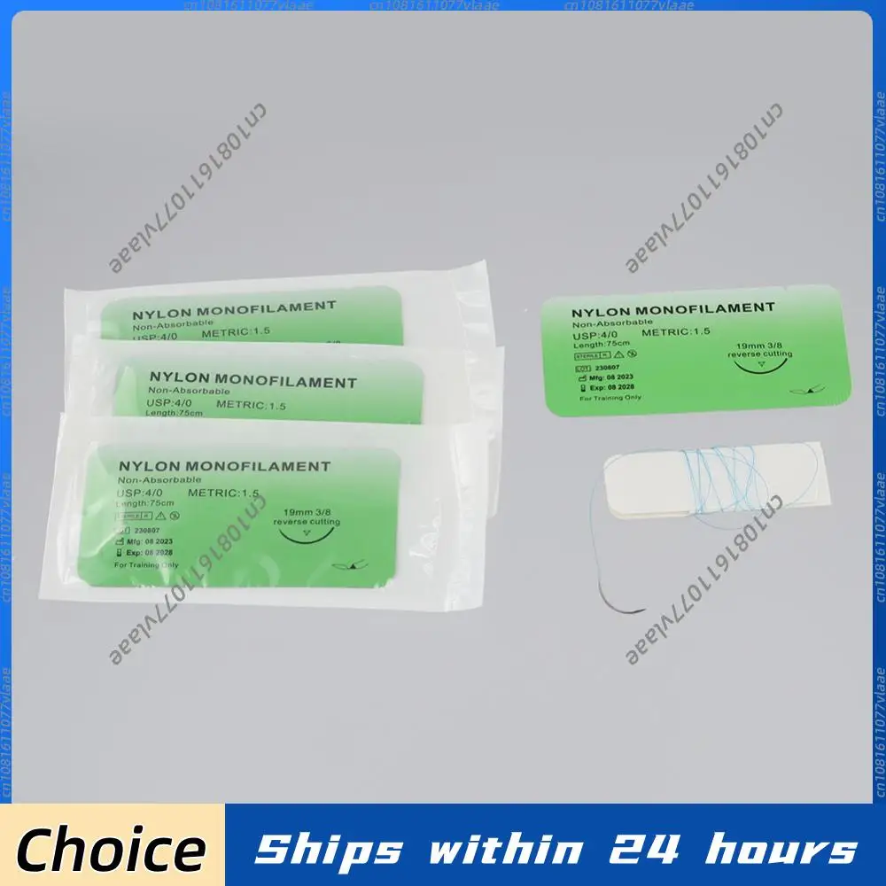 

Нити хирургические монофиламентные 4/0 из нейлона и шелка, имитирующие хирургические швы, без повреждений, для обучения студентов-медиков