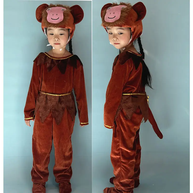 Children's Halloween animal performance clothing monkey fishing moon performance clothing adult children's small monkey Costume